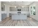 Bright kitchen features gray cabinets, white countertops, stainless appliances, and a center island at 1248 Randwick Valley Ct, Zebulon, NC 27597