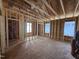 Interior view of framed home construction shows studs and trusses at 13159 S Nc-231 Hwy, Middlesex, NC 27557