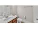 Clean bathroom featuring a tiled shower and updated vanity at 151 Cobble Ridge Dr, Pittsboro, NC 27312