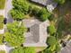 An aerial view of a home with mature landscaping, including trees, shrubs, and well-kept grounds at 2536 Bent Green St, Raleigh, NC 27614