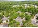 Aerial neighborhood view showcases lush greenery, community streets, and well-maintained homes in a serene environment at 2536 Bent Green St, Raleigh, NC 27614