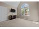 Spacious room with vaulted ceiling, natural light from the window, and ample space at 266 Hogans Valley Way, Cary, NC 27513