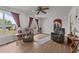 Comfortable living room area, featuring an adjoining Kitchen and dining room at 2719 S Nc 87, Graham, NC 27253