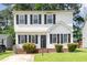 Charming two-story home with white siding, black shutters, and a well-maintained front yard and entryway at 3713 Phillips W Way, Durham, NC 27713