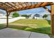 View from the patio shows a spacious yard and white privacy fence at 4109 Massey Preserve Trl, Raleigh, NC 27616