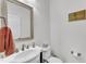 Cozy powder room features a decorative mirror and a convenient sink and toilet setup at 416 Durants Neck Ln, Morrisville, NC 27560