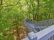 A high vantage point back deck surrounded by beautiful trees and natural landscaping at 445 Ridge Springs Dr, Chapel Hill, NC 27516