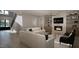 Modern living area with fireplace, media center, and contemporary furniture at 4500 Latimer Rd, Raleigh, NC 27609