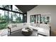 Inviting outdoor living area with comfortable sectional seating and views of the surrounding landscape at 4500 Latimer Rd, Raleigh, NC 27609
