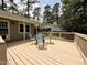 Wooden deck area with outdoor seating offering a relaxing outdoor space at 509 E Millbrook Rd, Raleigh, NC 27609