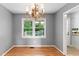 Bright dining area featuring a view of the backyard and deck at 509 E Millbrook Rd, Raleigh, NC 27609