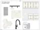 Laundry room design selections for cabinet color, floor tile, counter, and built-in utility sink at 521 Peebles St, Raleigh, NC 27608