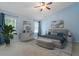 Comfortable main bedroom with a plush bed, stylish decor, and plenty of natural light at 1 Edgebrook Cir, Durham, NC 27703