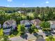 Aerial view of homes in a suburban neighborhood with lush greenery and manicured lawns at 1028 Bellenden Dr, Durham, NC 27713