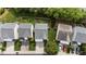 Aerial view of the home and backyard, showcasing the surrounding neighborhood at 107 Caraleigh Ct, Morrisville, NC 27560