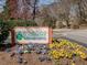 Community sign for Recreation Club of Lochmere with colorful flowerbeds and lush greenery at 120 Spring Hollow Ln, Cary, NC 27518