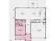 Layout showcasing a 2-car garage, bedroom, bathroom, kitchen and gathering room, perfect for modern living at 174 Hickory Grove Dr, Sanford, NC 27330