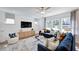 Bright living room featuring stylish furniture, large windows, and modern decor, creating a cozy and inviting atmosphere at 174 Hickory Grove Dr, Sanford, NC 27330