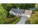 Charming single-story home with a well-maintained yard and above ground pool in the backyard at 205 Smiths Creek Dr, Clayton, NC 27520