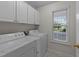 Clean laundry room with appliances and a window providing natural light at 205 Smiths Creek Dr, Clayton, NC 27520