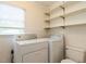 Bright laundry room with white cabinets and shelves at 2143 Ridge Rd, Raleigh, NC 27607