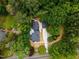 Aerial view of a secluded property surrounded by lush trees and a long driveway at 4713 Erwin Rd, Durham, NC 27705