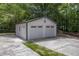 Detached white two-car garage with ample space and a side access door at 4713 Erwin Rd, Durham, NC 27705