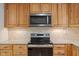 Kitchen features stainless steel appliances and beautiful cabinets with backsplash at 4713 Erwin Rd, Durham, NC 27705
