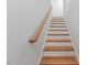 Staircase featuring hardwood stairs with white risers and a wooden handrail at 4713 Erwin Rd, Durham, NC 27705