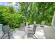 Relaxing outdoor balcony with comfortable seating surrounded by trees at 612 Swift Ave, Durham, NC 27701
