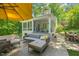 Inviting outdoor patio with comfortable seating and lush surroundings at 612 Swift Ave, Durham, NC 27701
