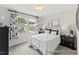 Bedroom with neutral carpet, large windows, and dark furnishings at 69 Curling Creek Dr # I286, Clayton, NC 27527