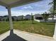 Enjoy a large, green backyard with young trees viewed from the covered patio area at 1033 Bostonian Dr, Knightdale, NC 27545