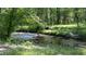 A tranquil creek flows through a lush green, wooded property at 106 Grange Dr, Wendell, NC 27591