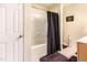 Functional bathroom featuring a shower-tub combo for comfort and convenience at 1220 Canyon Rock Ct # 107, Raleigh, NC 27610
