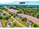 Aerial view of the neighborhood and surrounding landscape, located just 2.1 miles from Sandy Ridge CC at 128 Christy Ln, Dunn, NC 28334