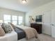 Bright bedroom featuring soft carpet, a large window, and stylish decor on a wooden dresser at 1314 Cornell Pl, Raleigh, NC 27607