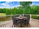 Spacious outdoor deck with wicker furniture perfect for enjoying the backyard scenery and al fresco dining at 233 Hein Dr, Clayton, NC 27527