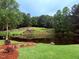 Picturesque pond surrounded by lush greenery, creating a tranquil outdoor oasis at 233 Hein Dr, Clayton, NC 27527