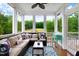 Relaxing screened porch with comfortable seating and picturesque views of the manicured lawn at 233 Hein Dr, Clayton, NC 27527
