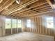 New home's room featuring windows, framing, and exposed ceiling and utilities at 236 Golfview Ave, Benson, NC 27504