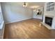 Spacious living area featuring a fireplace, hardwood floors, and neutral color palette at 358 Red Elm Dr, Durham, NC 27713