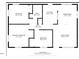 Floor plan of home with bedroom, bathroom, kitchen, dining area, living room and primary bedroom at 509 Stokes Rd, Graham, NC 27253
