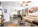 Spacious open concept view of the living and dining areas with nice flooring at 509 Stokes Rd, Graham, NC 27253