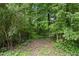 Secluded wooded area with rustic gate and mature trees, offering privacy and natural beauty at 5237 Christian Light Rd, Fuquay Varina, NC 27526