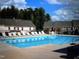 A community pool and several sun loungers are present in front of the home at 532 Matheson Pl, Cary, NC 27511