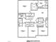 Upper-level floor plan featuring 4 bedrooms, 3 bathrooms, laundry, loft and walk-in closets at 633 Conover Rd, Durham, NC 27703