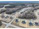Expansive aerial shot of a well-planned neighborhood with mature trees and varied home styles at 76 Freewill Pl, Raleigh, NC 27603