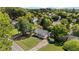 Aerial view of single-Gathering home nestled among mature trees in a residential neighborhood at 765 S Hollybrook Rd, Wendell, NC 27591