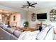 Living room showcases an open-concept design, hardwood floors, and modern decor at 80 Willow Green Dr, Clayton, NC 27527